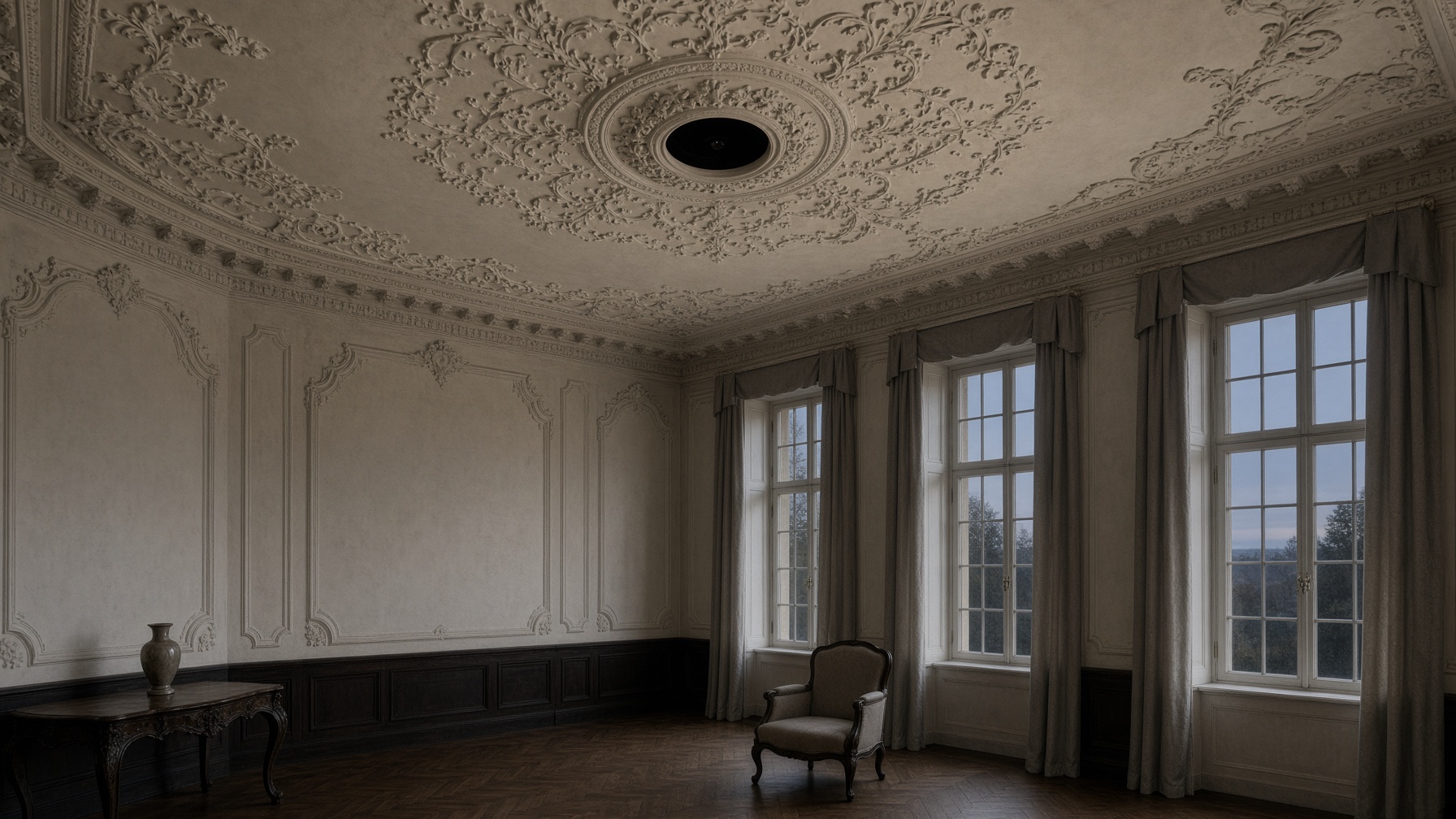 Historischer Saal mit Stuckdecke
